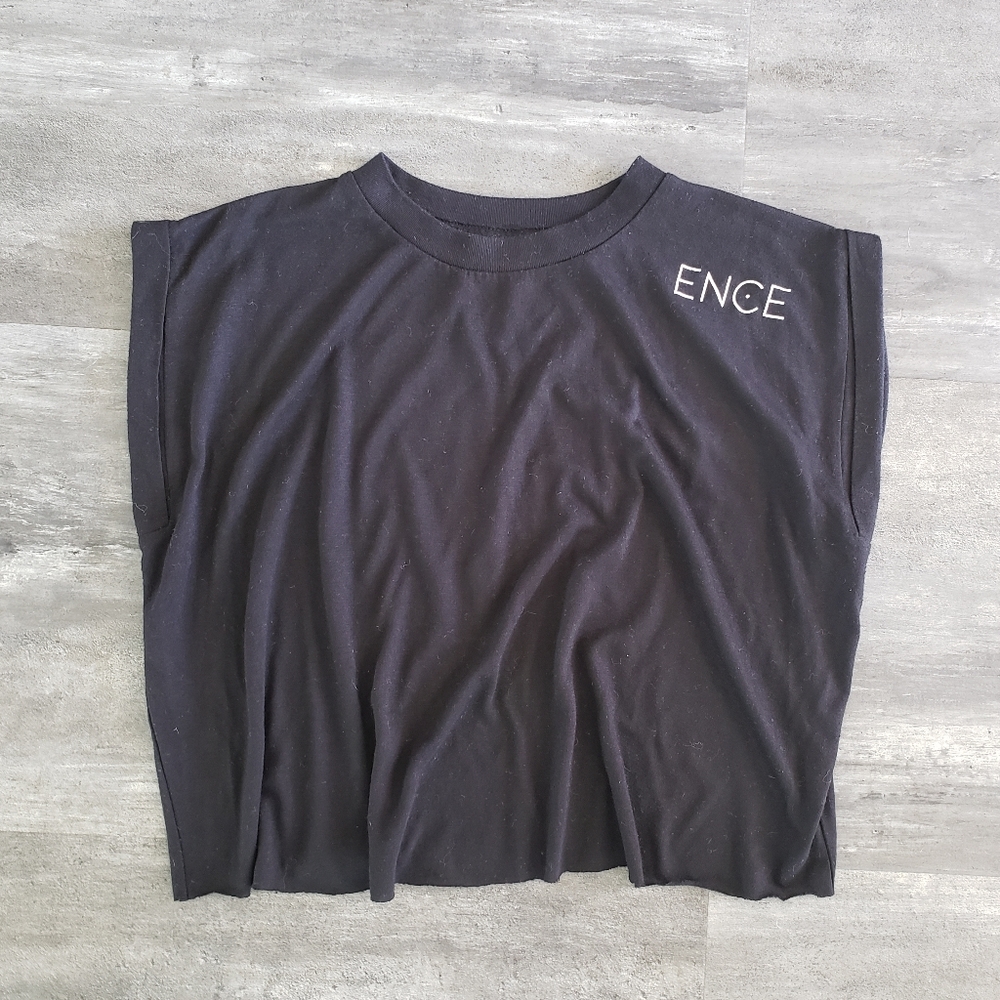 Black ENCE Cropped Boxy Sleeve